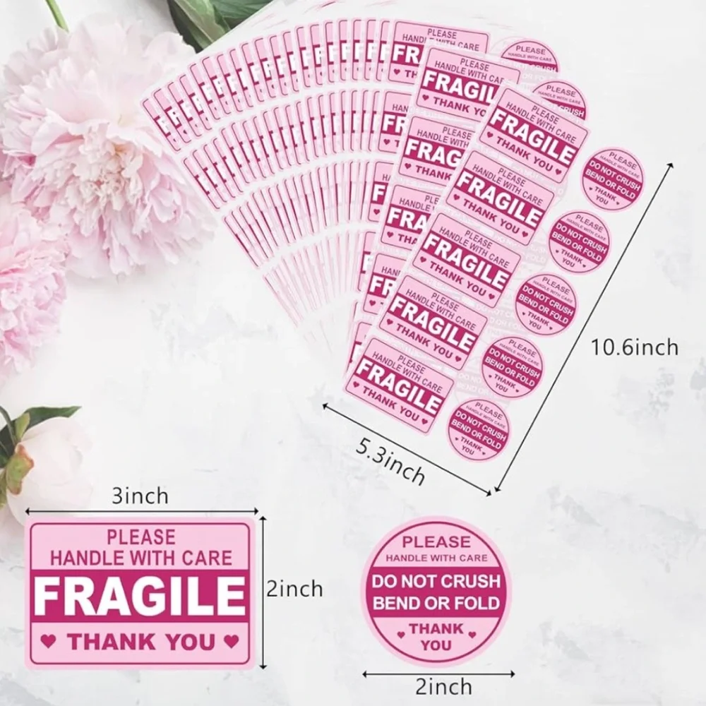 50ct Fragile Stickers for Letters and Packages